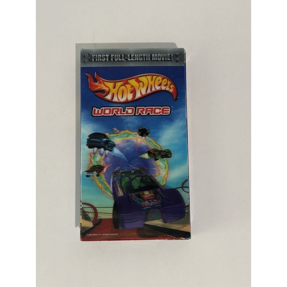 Hot Wheels: World Race (VHS, 2003) First Full Length Movie Lenticular Cover. VG